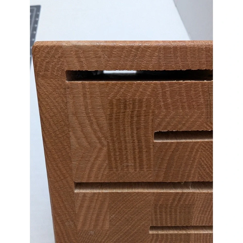 Cutco‎ 5 Slot Wooden Knife Block Solid Oak Kitchen Cutlery Storage Holder